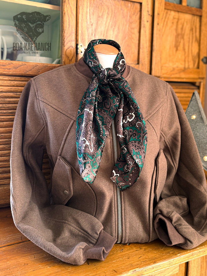 Wild Rag - Green & Chocolate Paisley