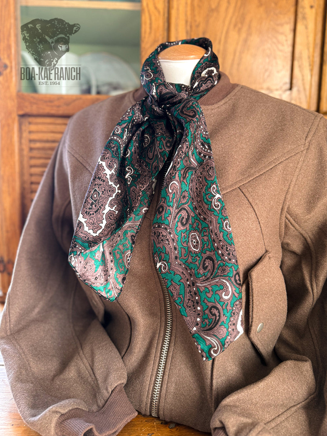 Wild Rag - Green & Chocolate Paisley