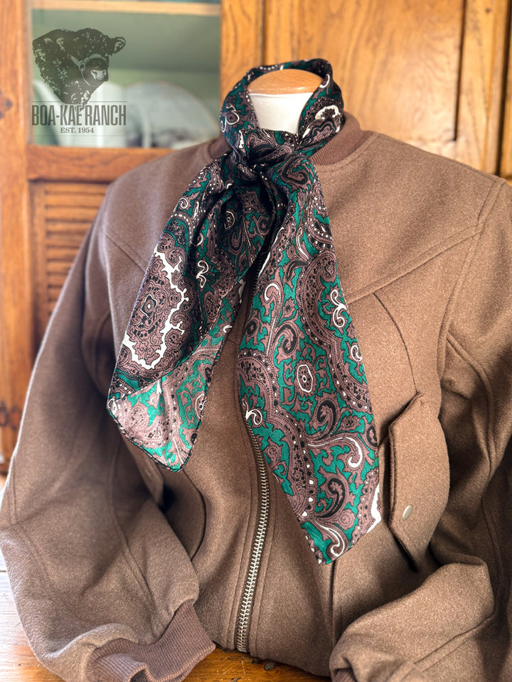 Wild Rag - Green & Chocolate Paisley