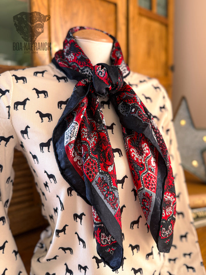 Wild Rag - Red & Silver Paisley