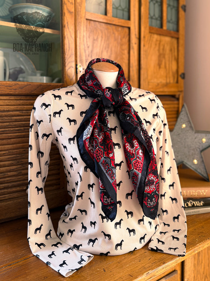 Wild Rag - Red & Silver Paisley