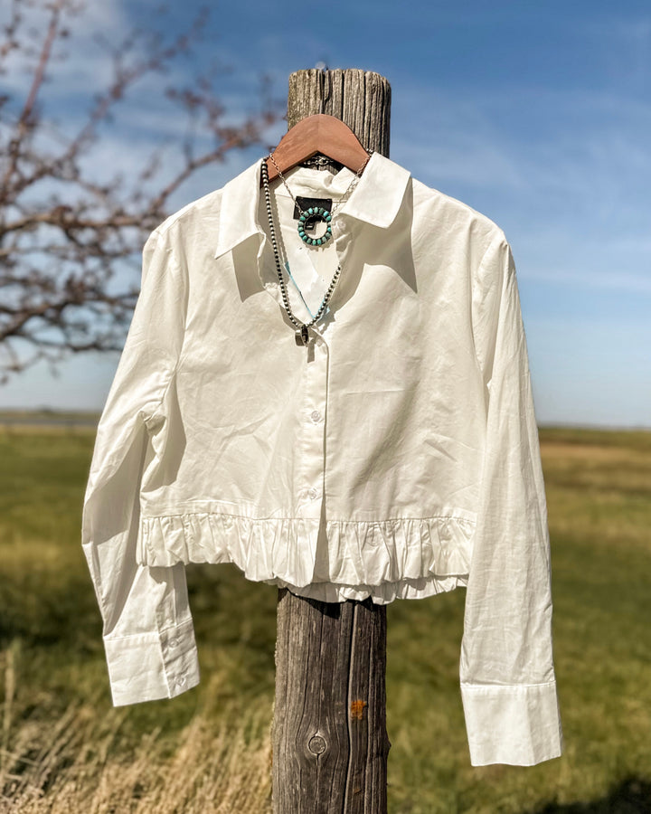 Mia Ruffle Cropped Shirt