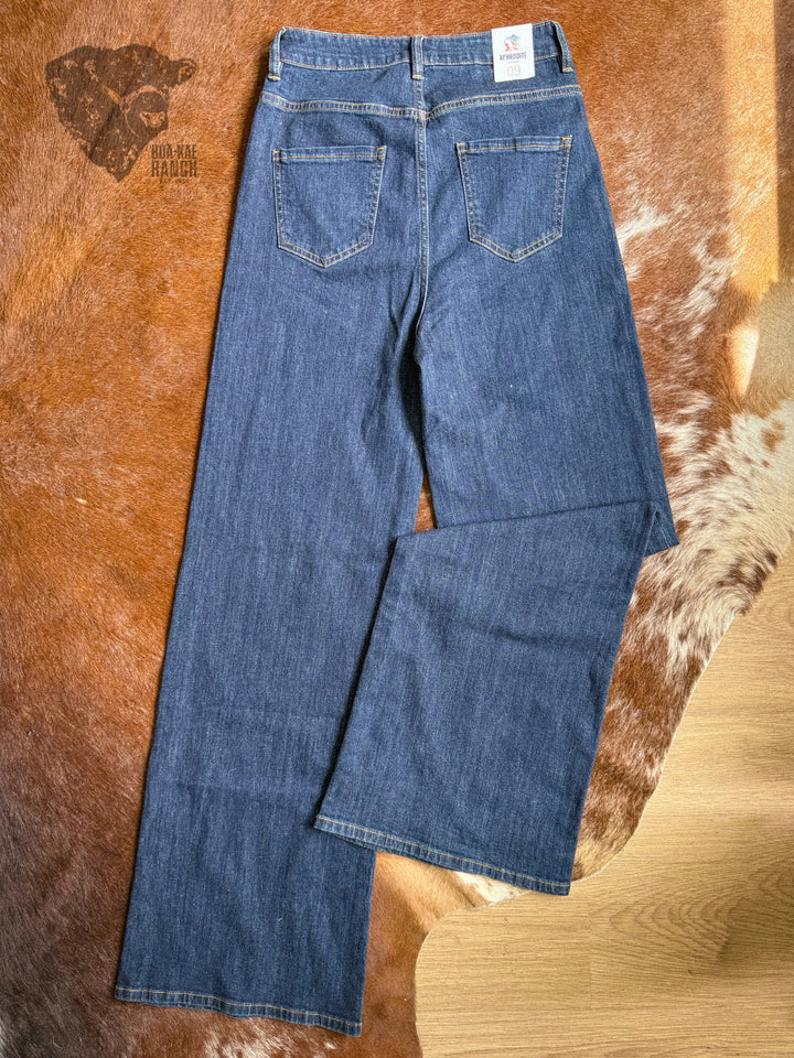 Aphrodite Dark High Rise Wide Leg Jeans