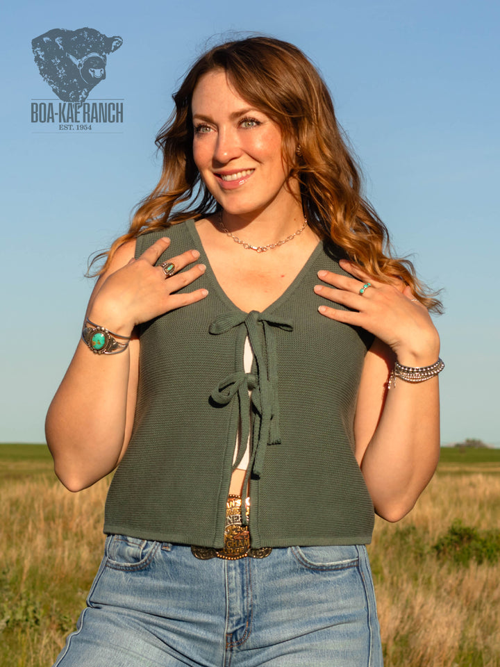Ash Jade Tie-Front Sweater Vest
