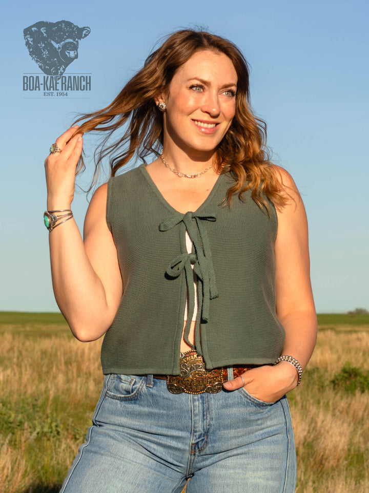 Ash Jade Tie-Front Sweater Vest
