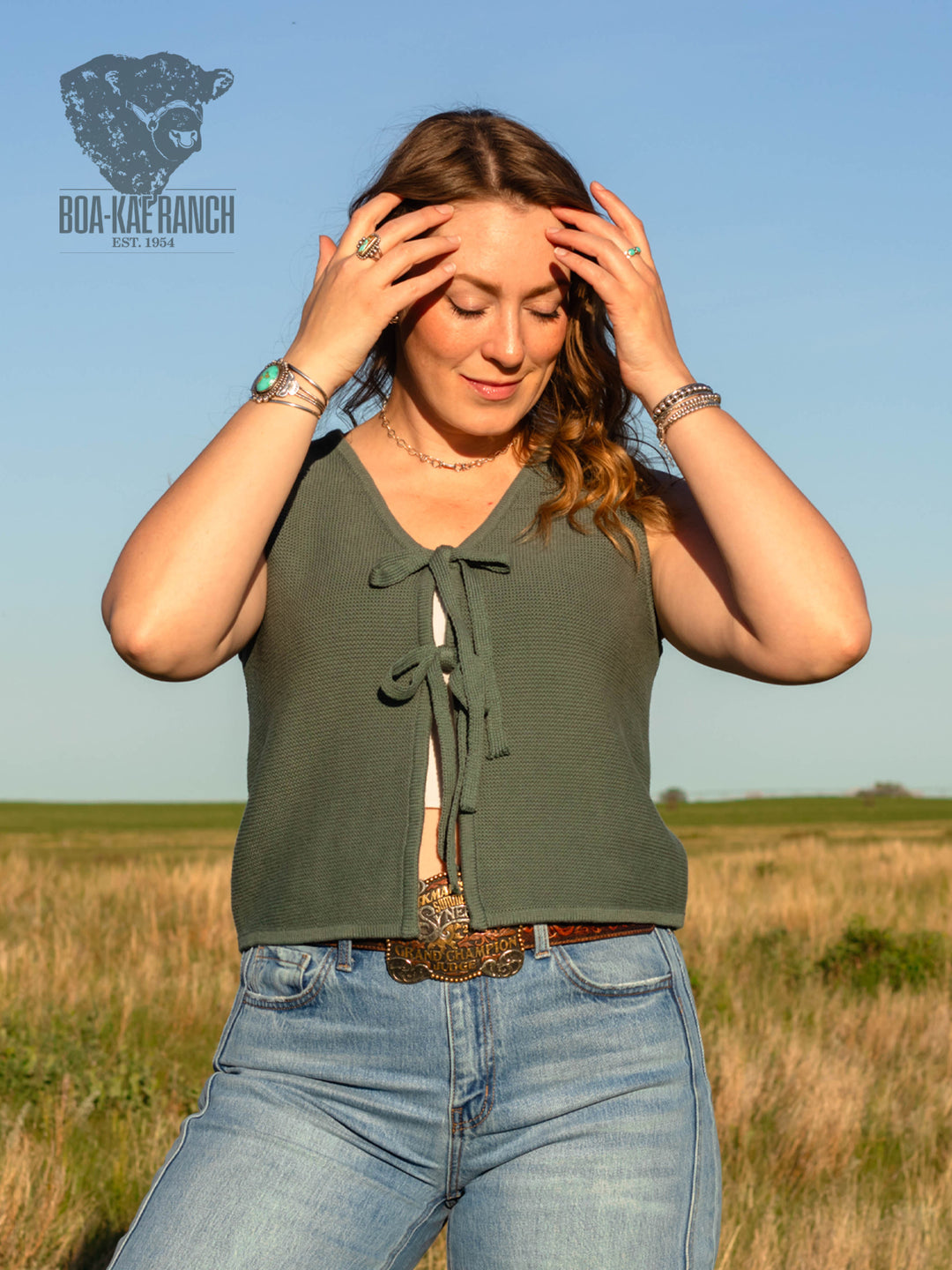 Ash Jade Tie-Front Sweater Vest