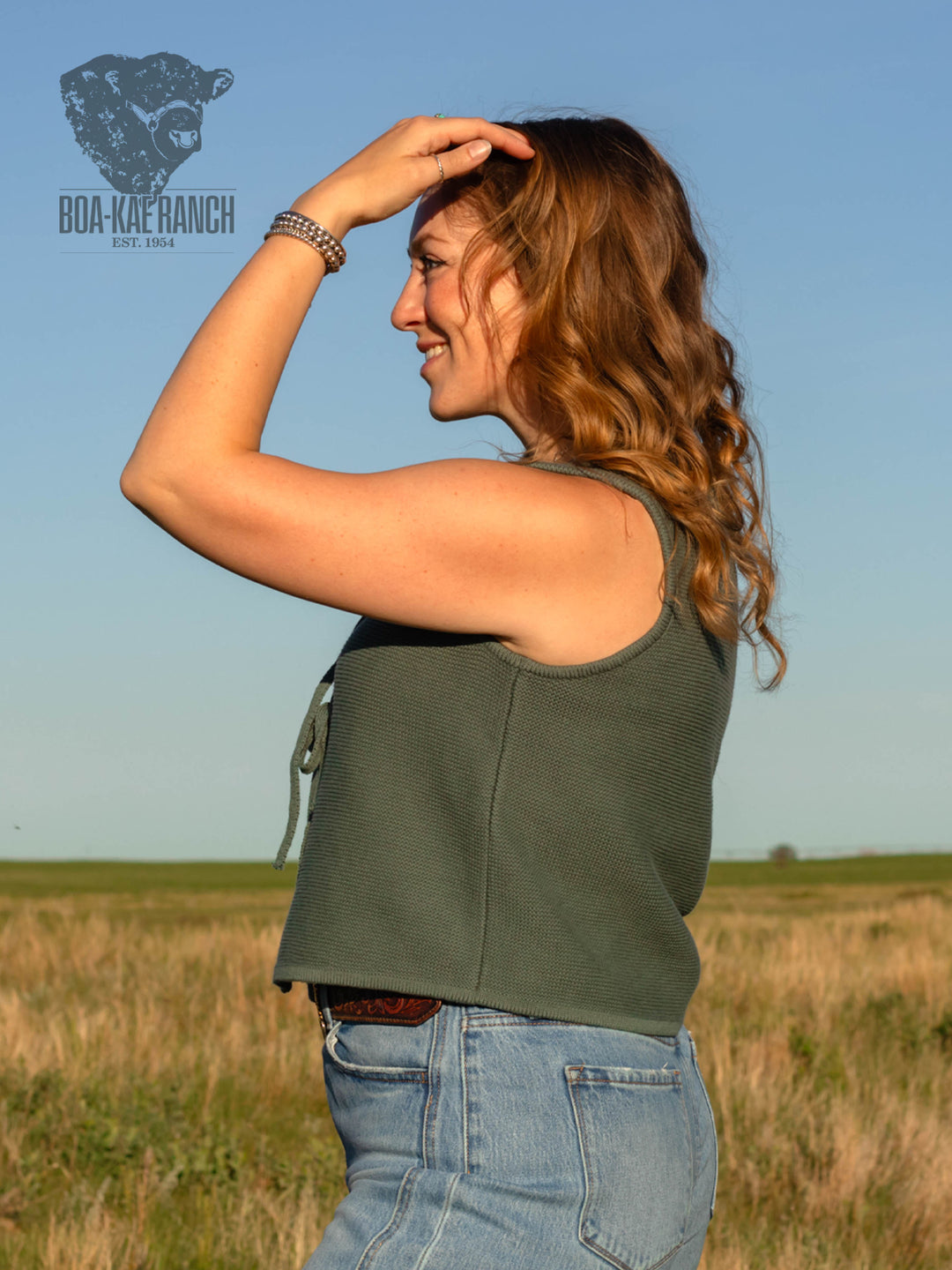 Ash Jade Tie-Front Sweater Vest