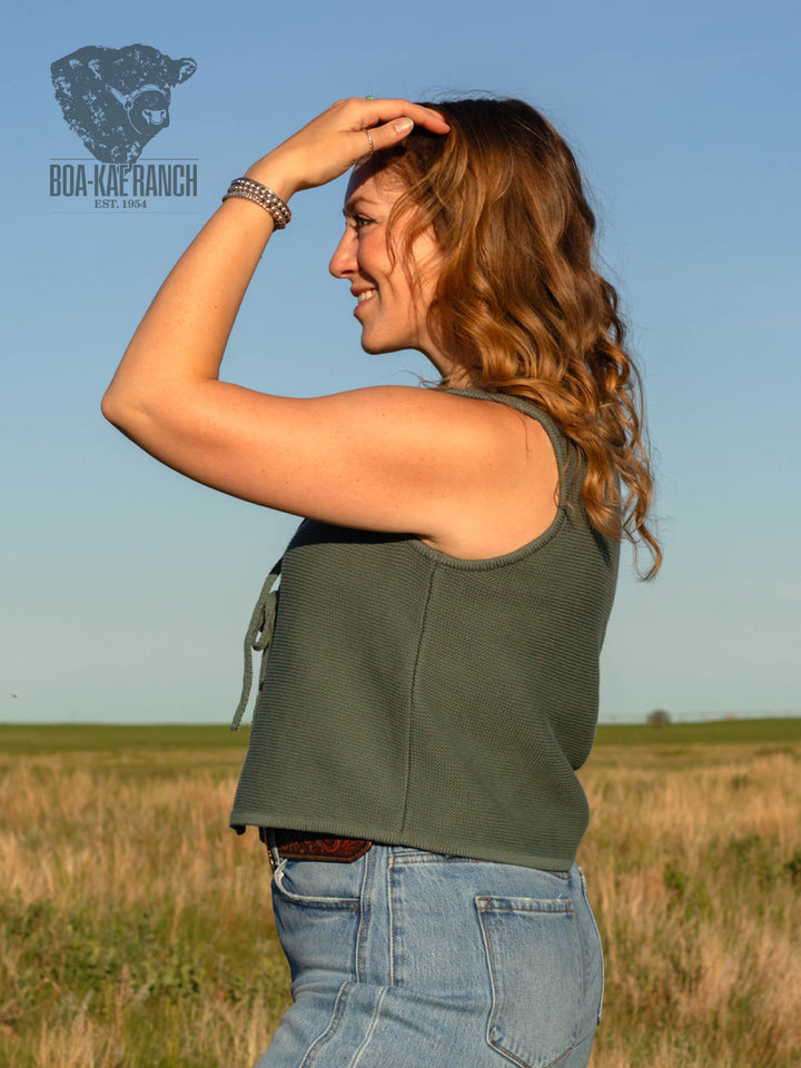 Ash Jade Tie-Front Sweater Vest