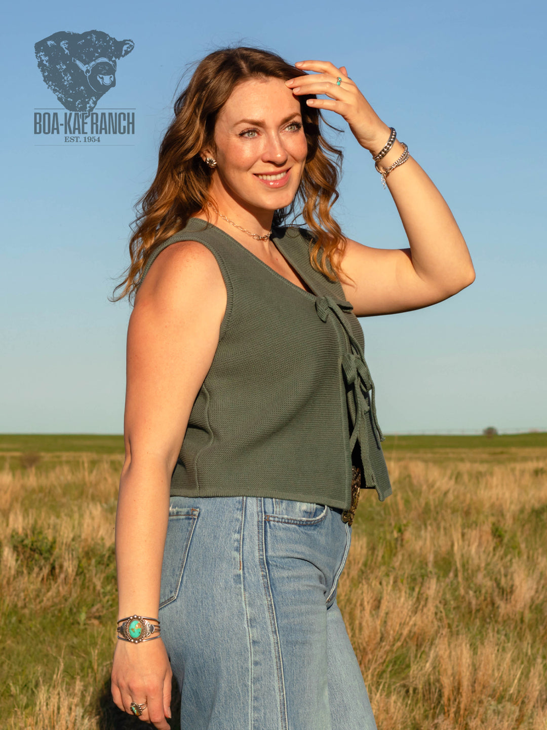 Ash Jade Tie-Front Sweater Vest