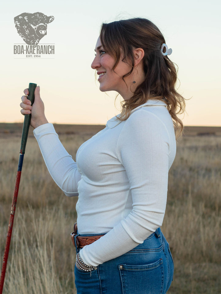 Aspen Collared Long Sleeve Top