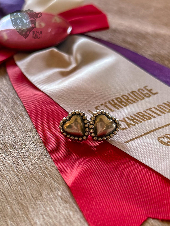 Heart Concho Stud Earrings