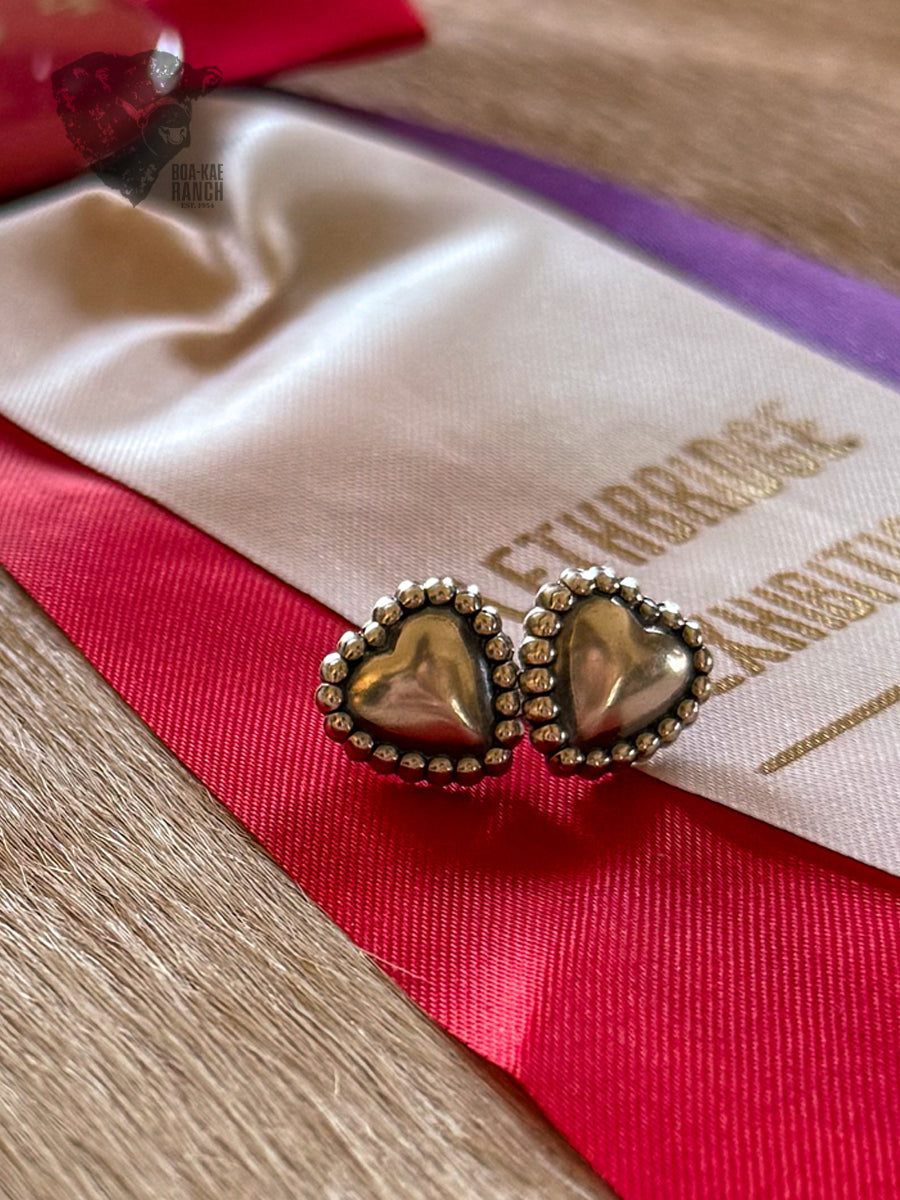 Heart Concho Stud Earrings