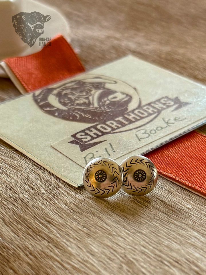 Tiny Button Stud Earrings - Arrows