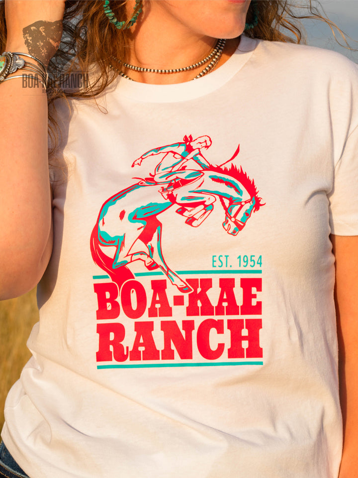 BKR Turquoise & Coral Bronc Tee