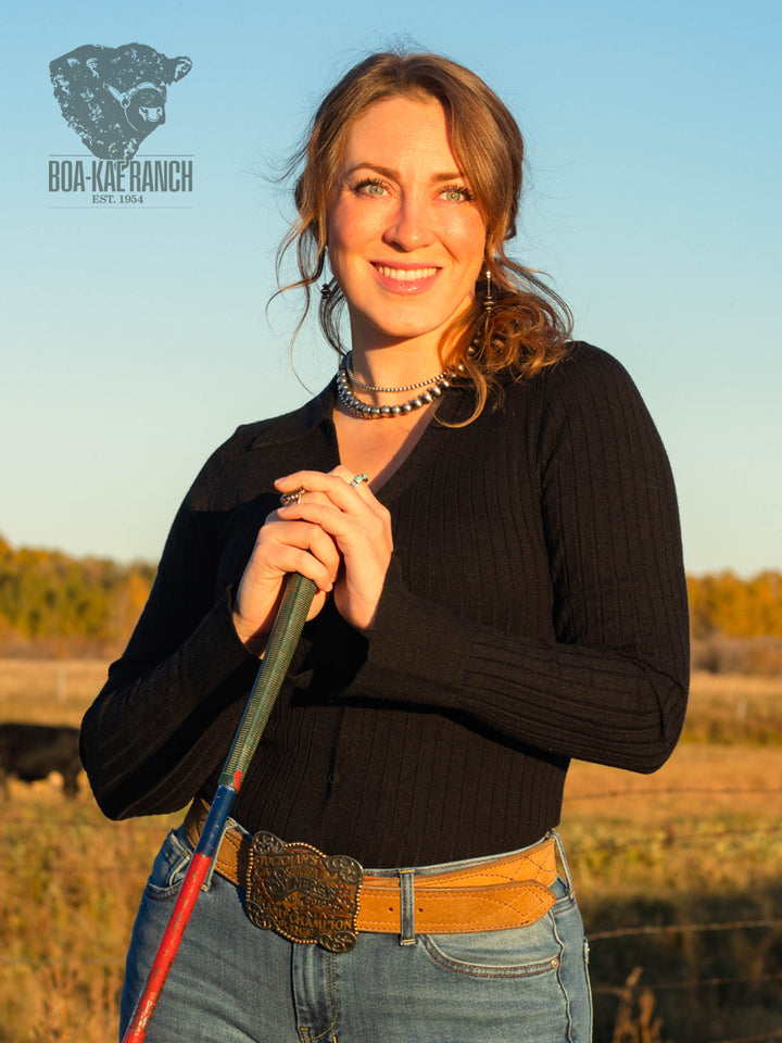 Black Cherry Polo Cardigan