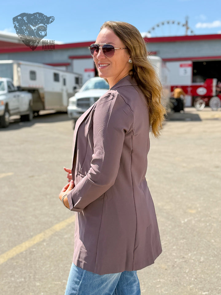 Princess Seam Buttonless Long Blazer