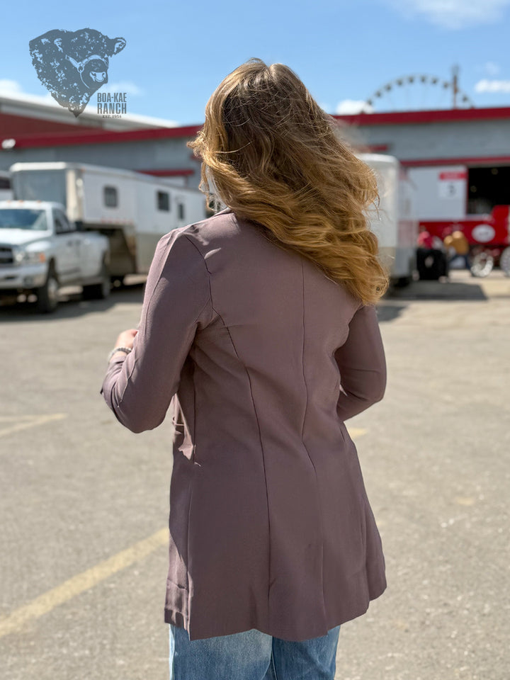 Princess Seam Buttonless Long Blazer