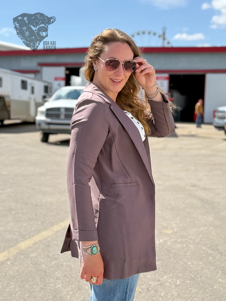 Princess Seam Buttonless Long Blazer