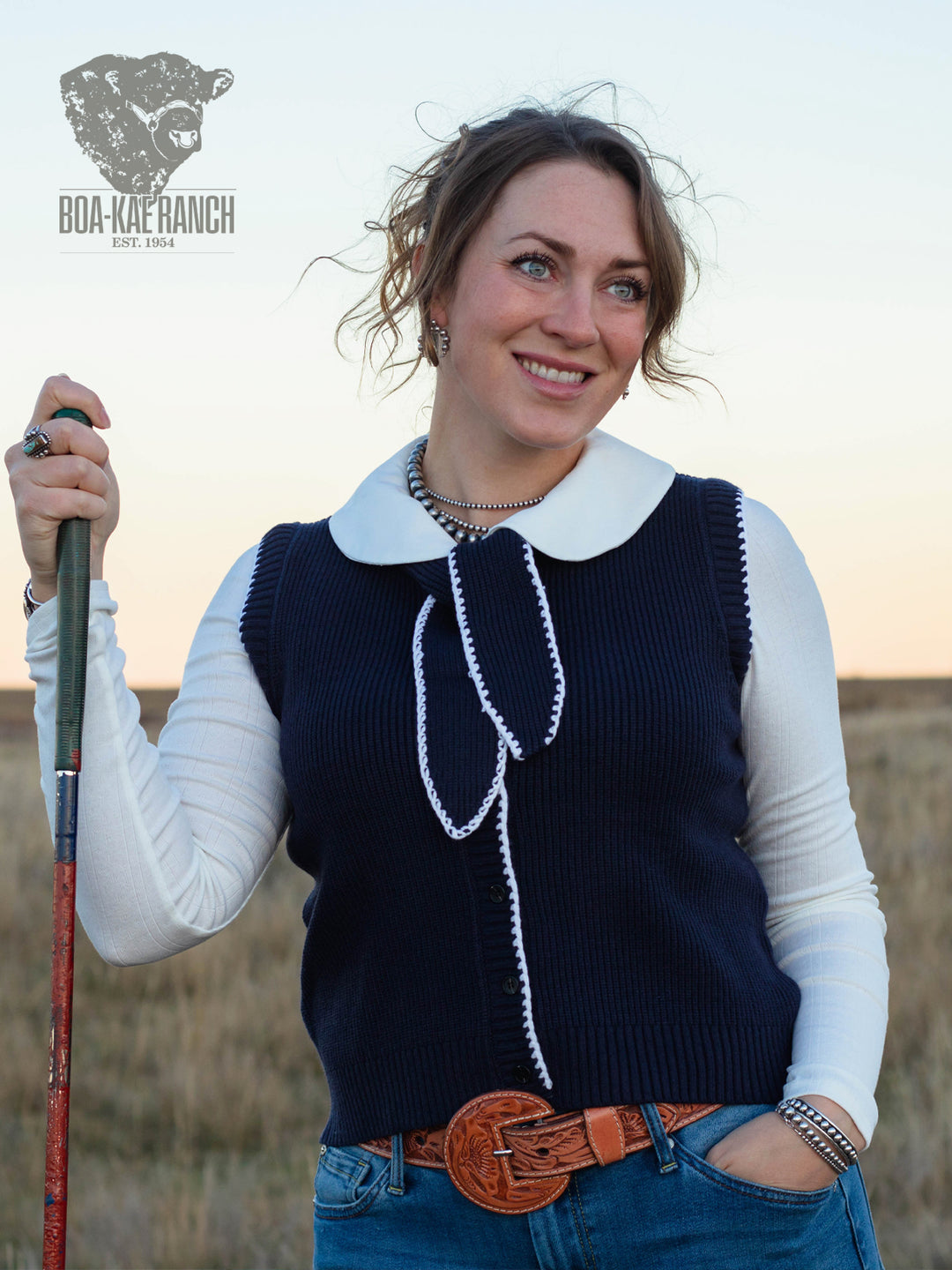 Blue Spruce Bow Tie Sweater Vest