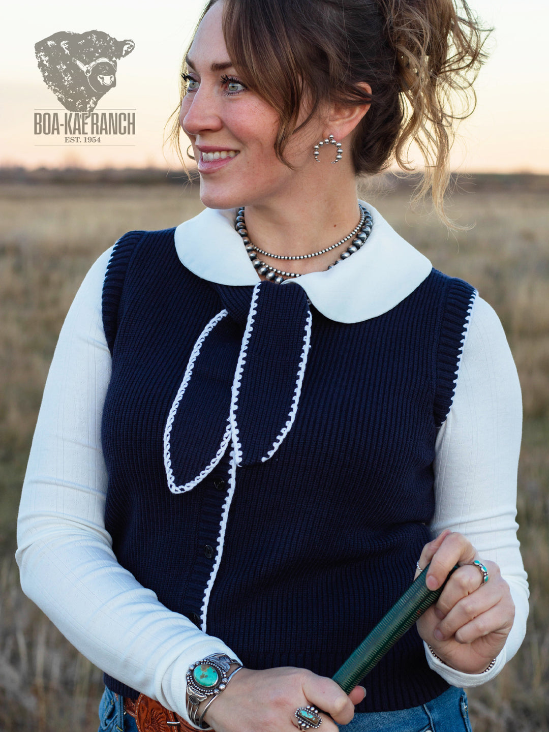 Blue Spruce Bow Tie Sweater Vest