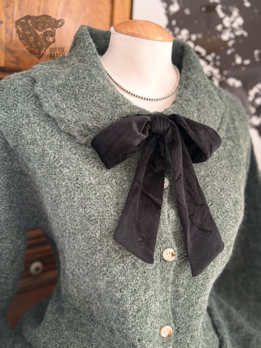 Bow Front Collared Cardigan