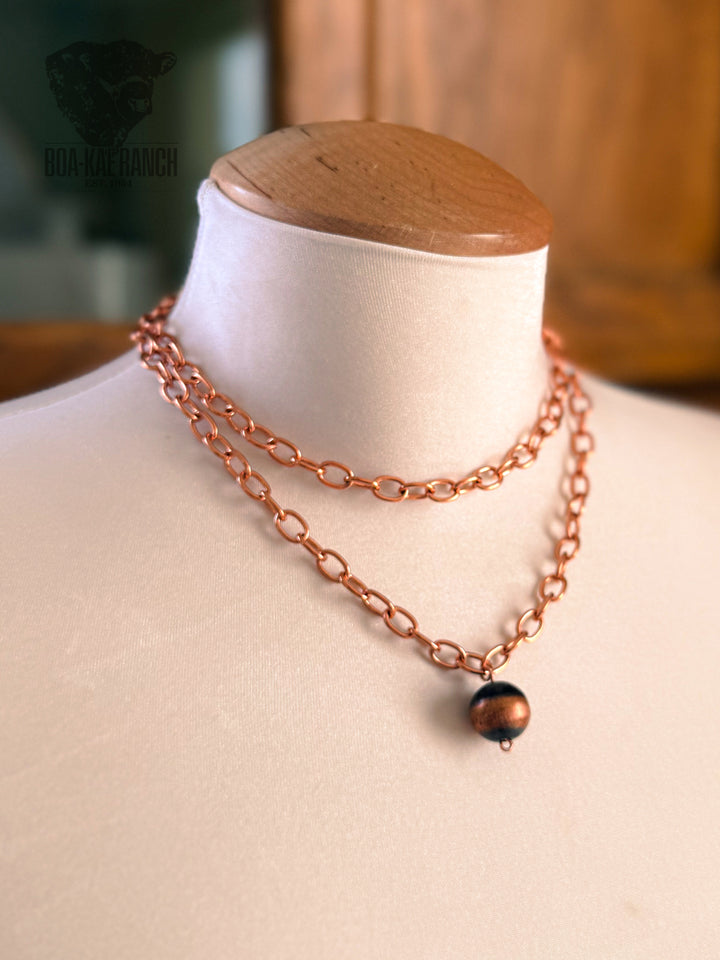 Copper Chain & Navajo Pearl Necklace