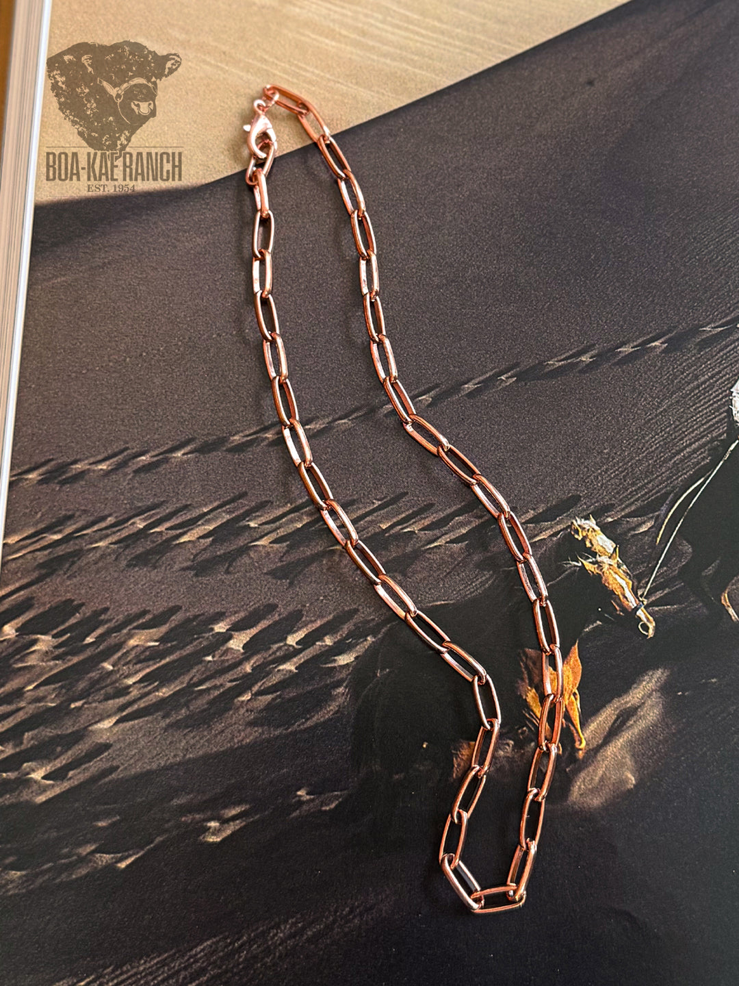 Copper Paper Clip Chain Necklace