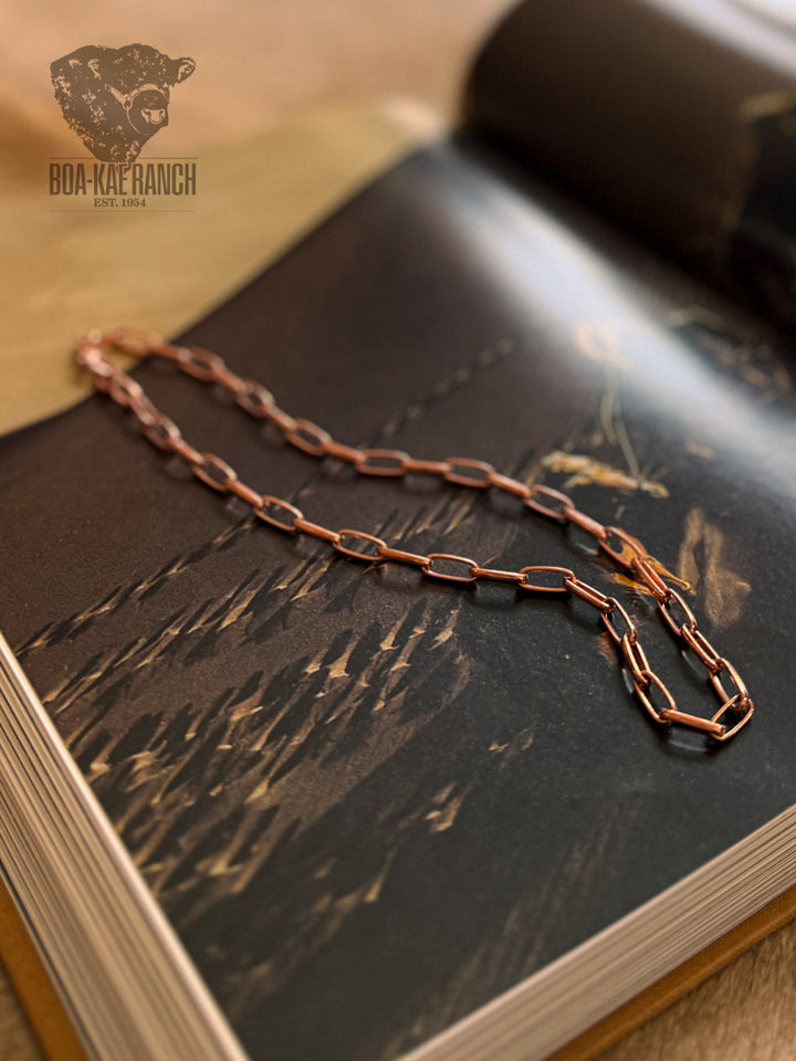 Copper Paper Clip Chain Necklace