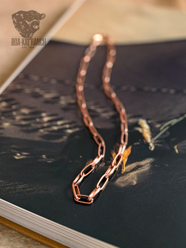 Copper Paper Clip Chain Necklace