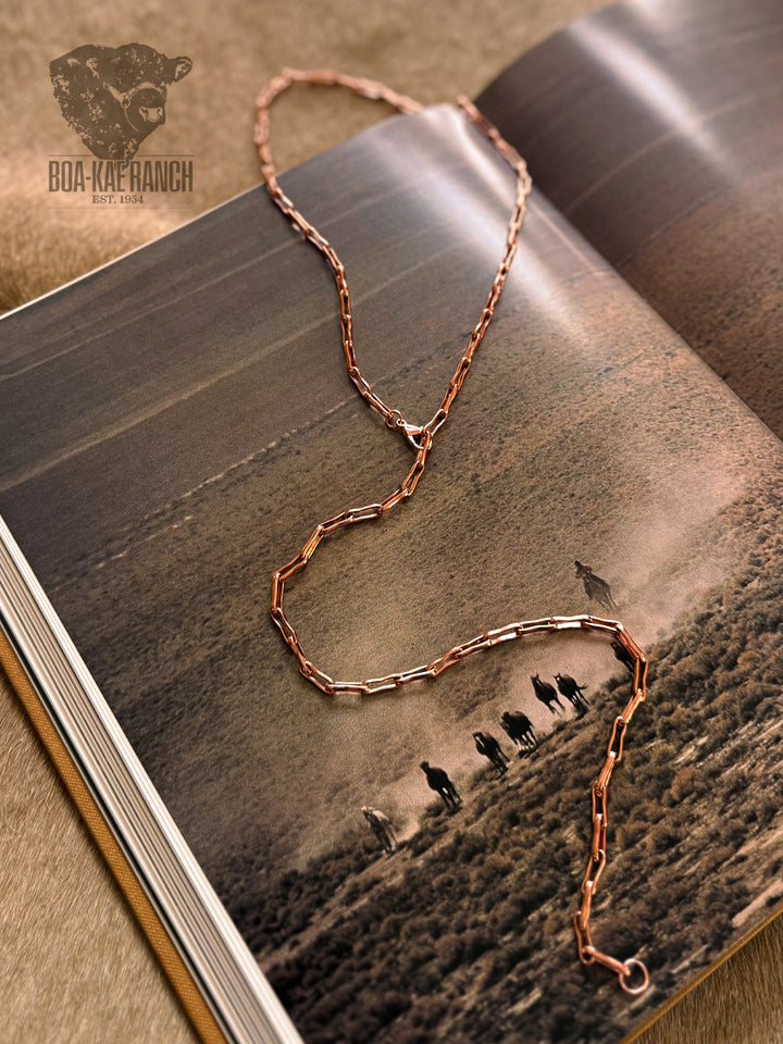 Copper Rein Chain Lariat Necklace
