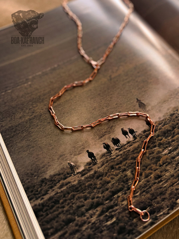 Copper Rein Chain Lariat Necklace