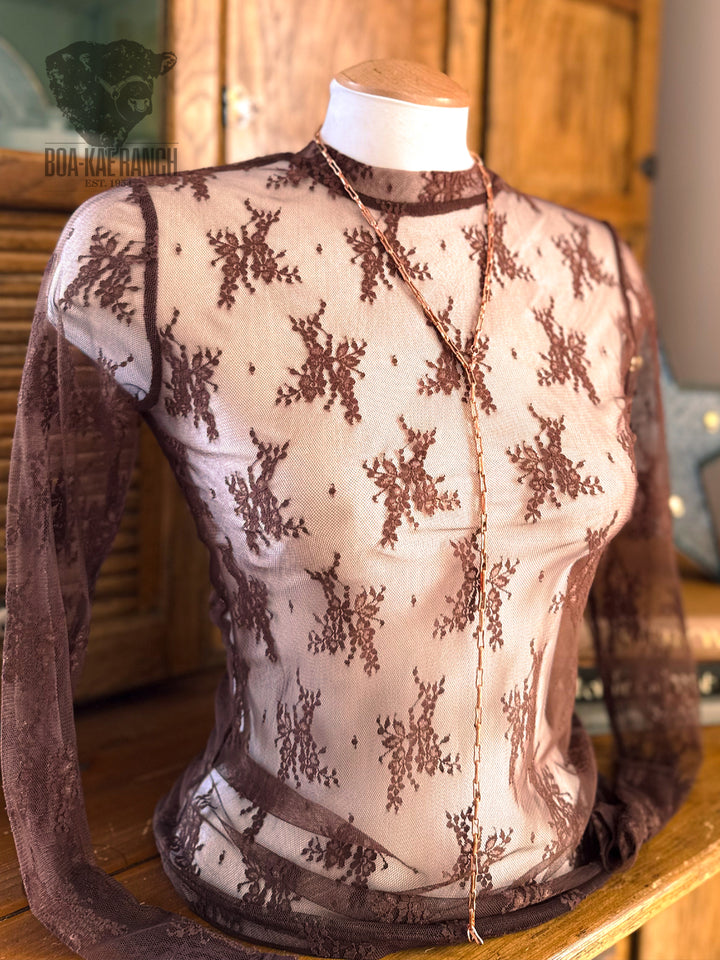 Copper Rein Chain Lariat Necklace