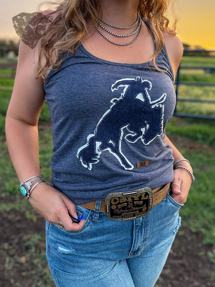 BKR Denim Bronc Racerback Tank