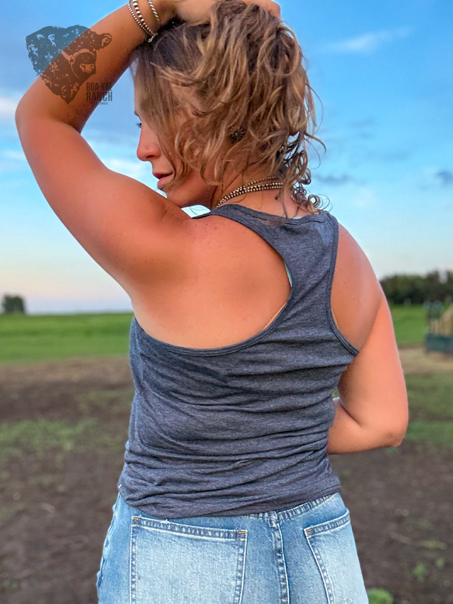 BKR Denim Bronc Racerback Tank
