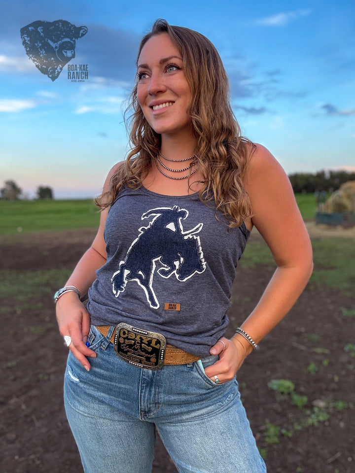 BKR Denim Bronc Racerback Tank