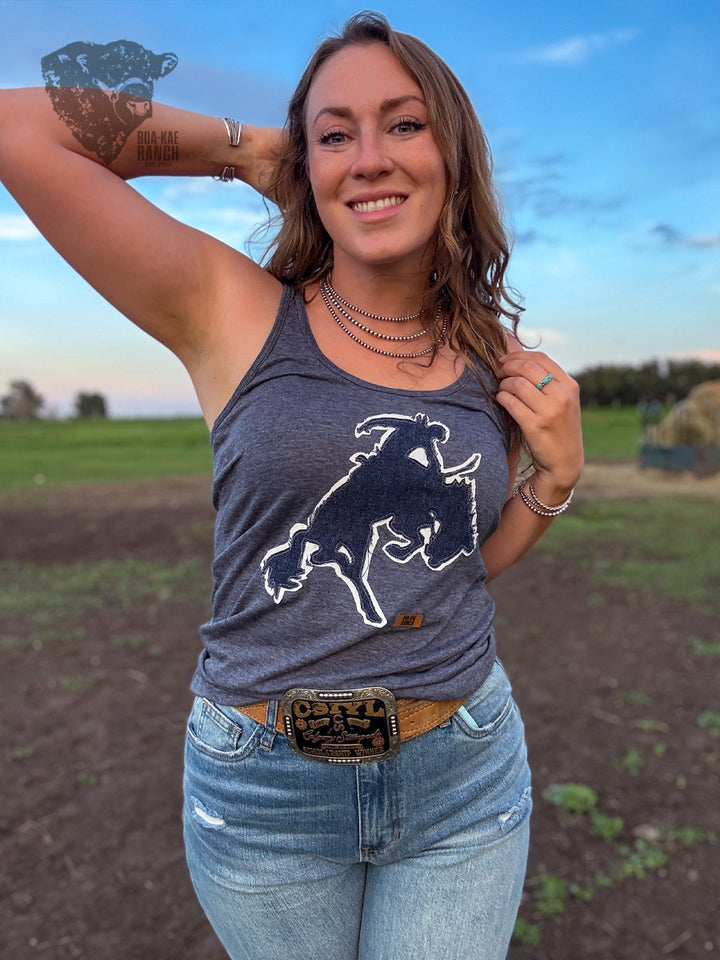 BKR Denim Bronc Racerback Tank