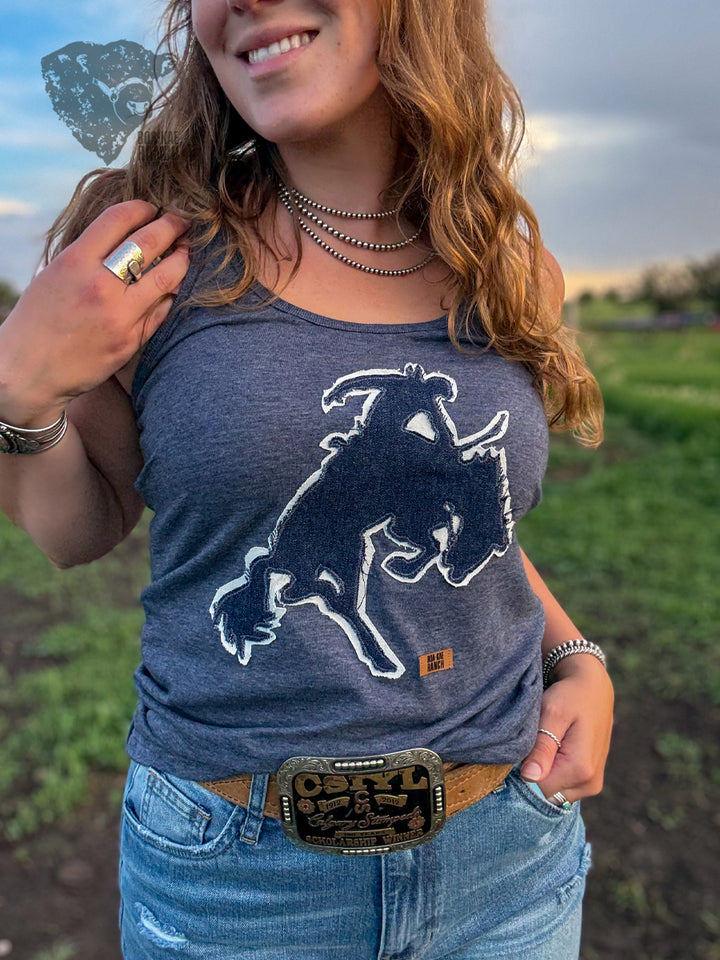 BKR Denim Bronc Racerback Tank