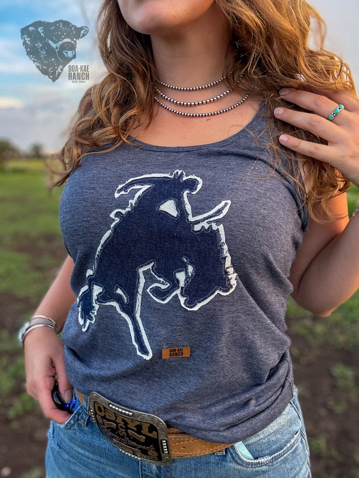 BKR Denim Bronc Racerback Tank