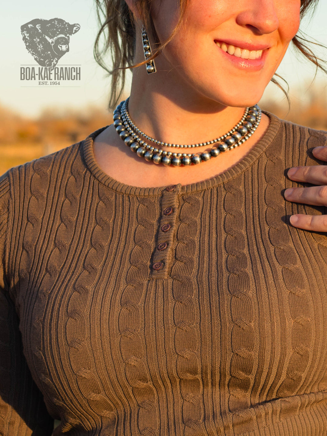 Bur Oak Cable Knit Henley