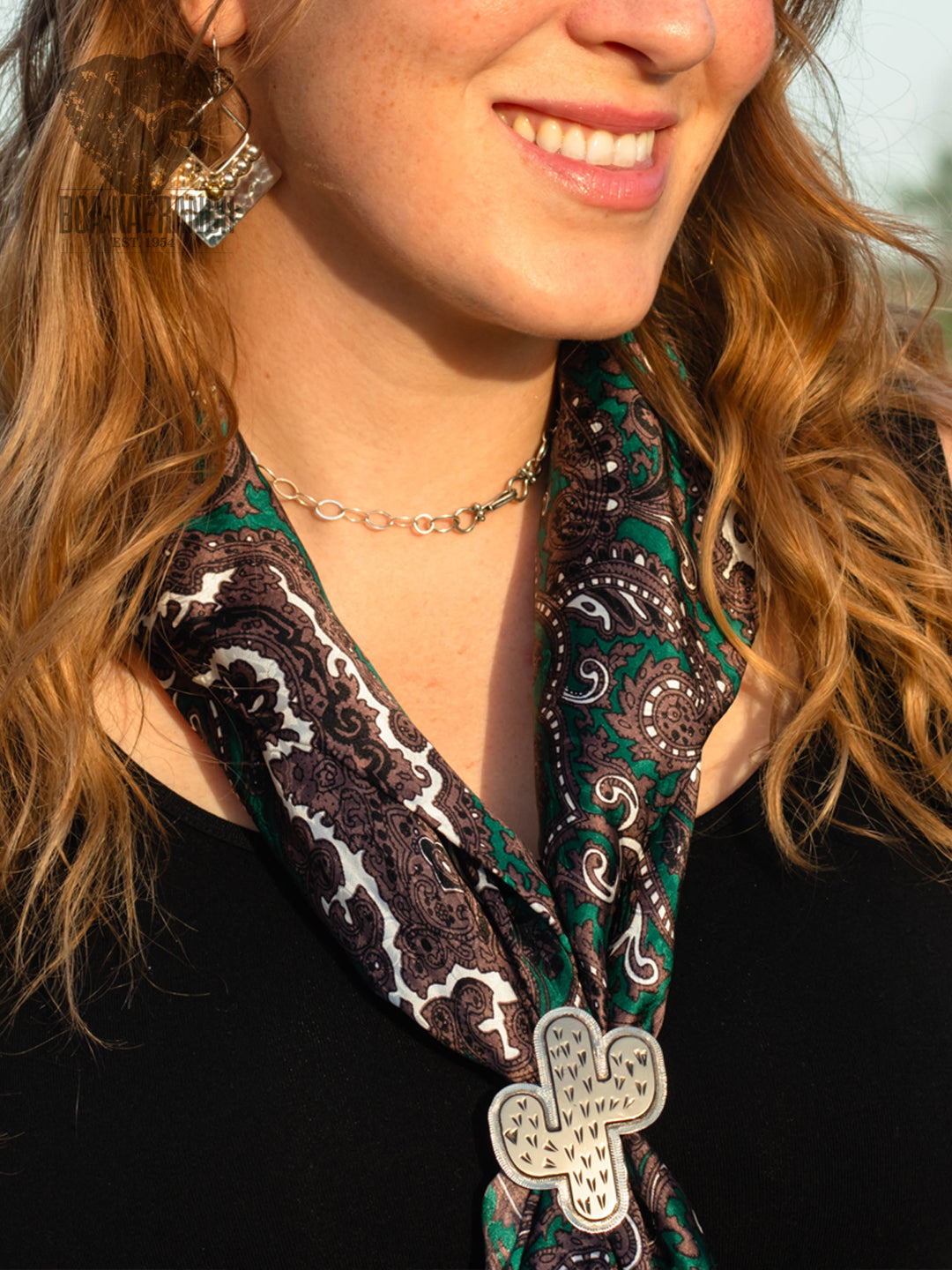 Cactus Scarf Slide - Gold