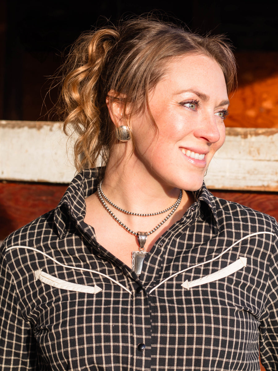 RH Horse Head Sweater Dress & RH Plaid Pearl Snap Set