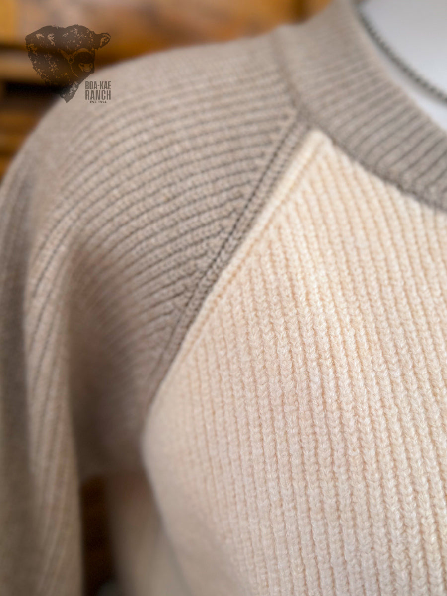 Colour Block Knit Varsity Cardigan - L