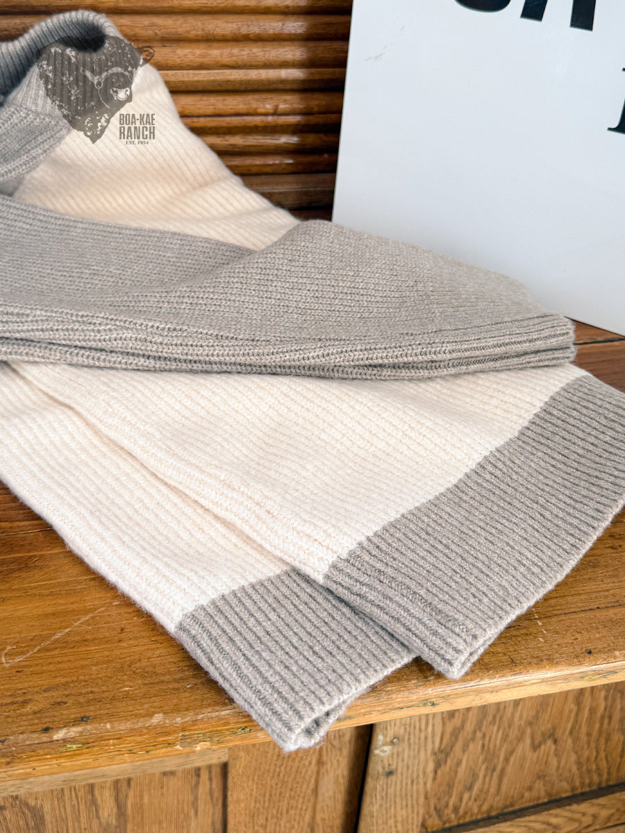 Colour Block Knit Varsity Cardigan - L