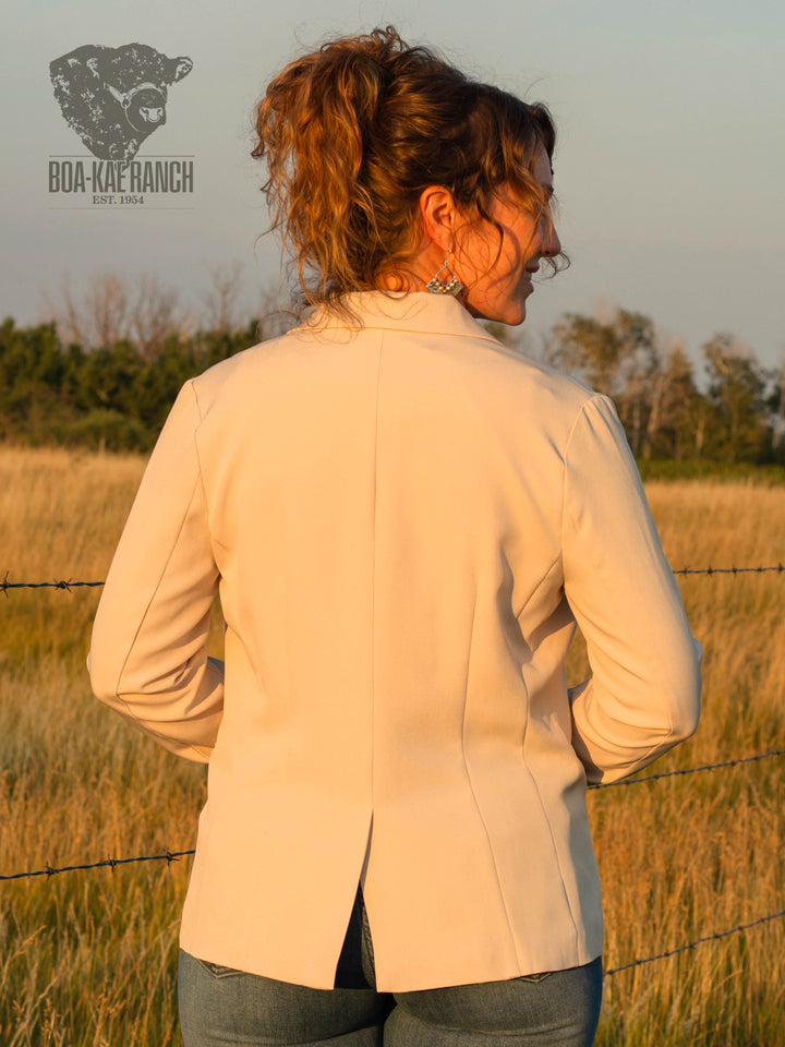 Neutral Twill Concho Blazer