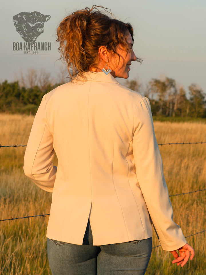 Neutral Twill Concho Blazer