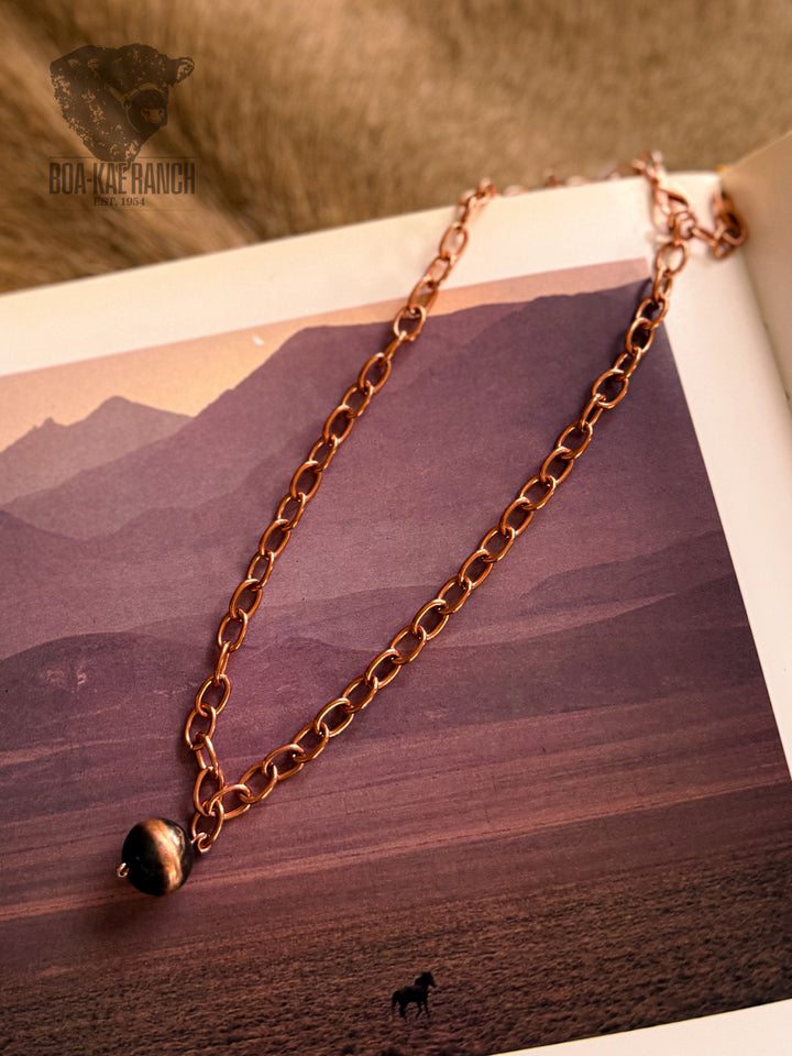 Copper Chain & Navajo Pearl Necklace