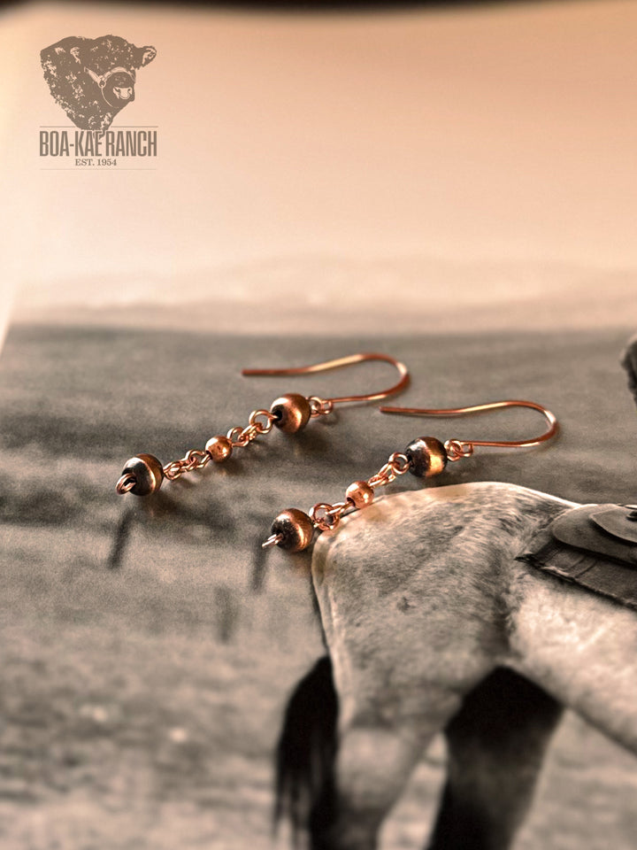 Copper Navajo Pearl Link Earrings