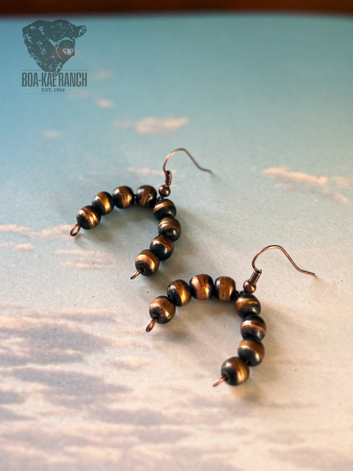 Copper Navajo Pearl Rainbow Earrings