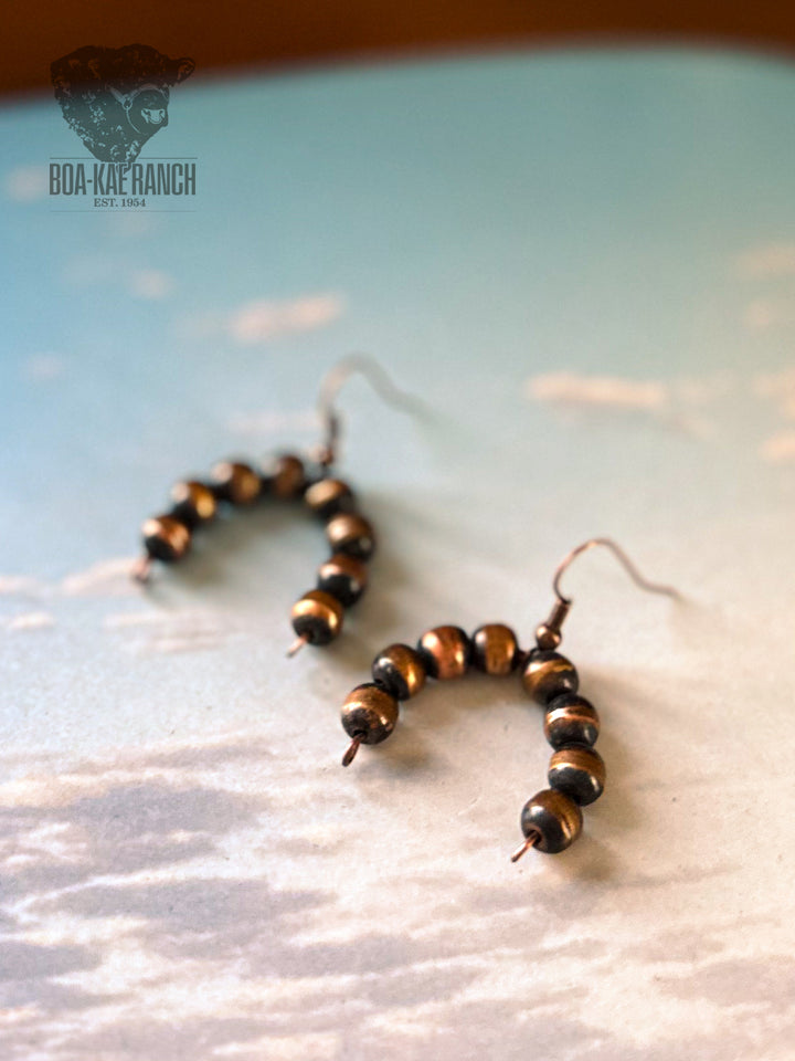 Copper Navajo Pearl Rainbow Earrings