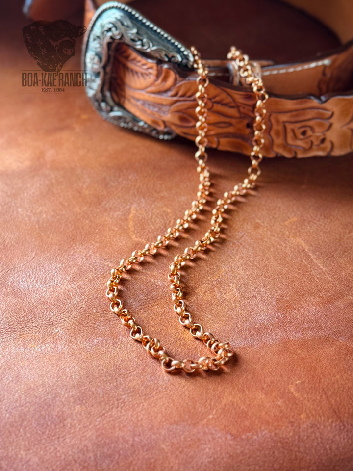Copper Rolo Chain Necklace - Long